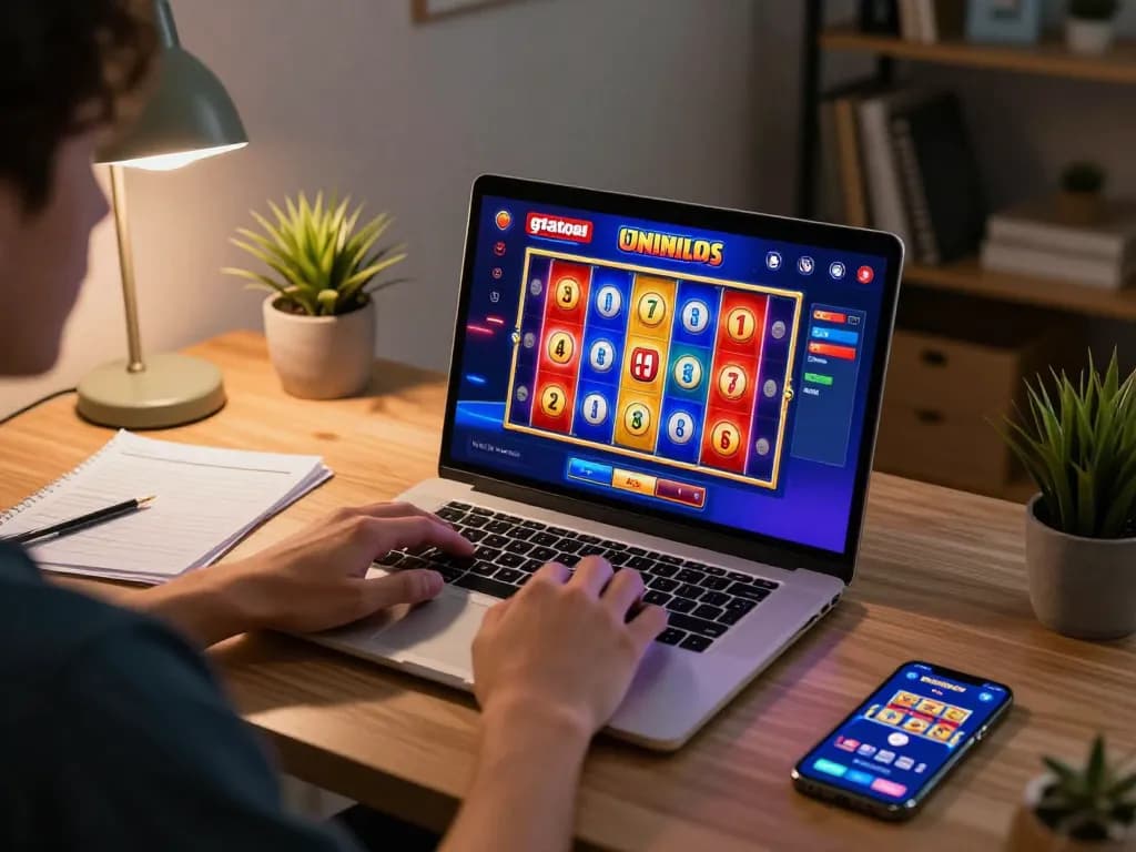 Engaging with gtatogel online casino during home gaming session using a laptop