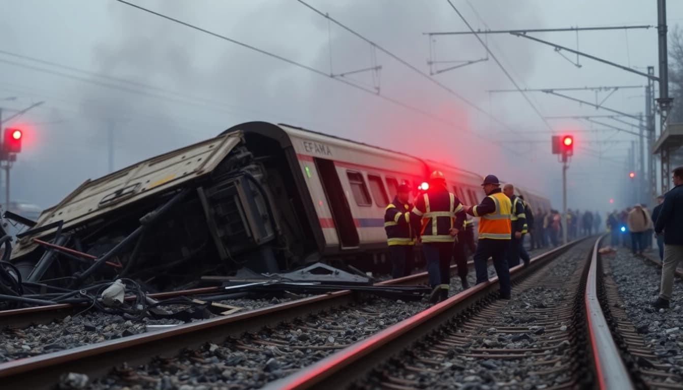 First responders attend to injuries following the spain train crash, highlighting chaos and urgency.