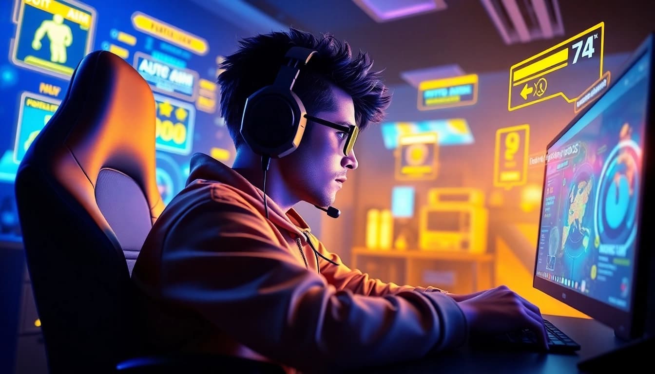 Experience the Best Fortnite script with advanced gaming techniques and vibrant HUD displays in action.
