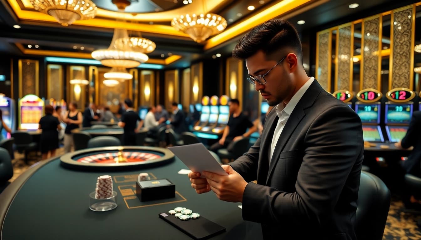 Experience the excitement of 8qbet with vibrant casino scenes featuring poker tables and roulette wheels.