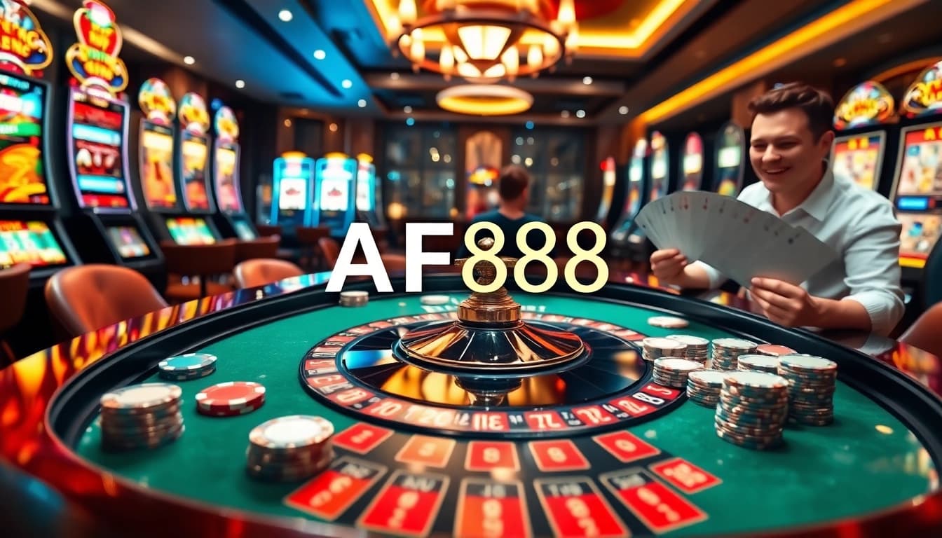 Winning on an AF88 roulette table, with vibrant chips and cards creating an exciting casino atmosphere.