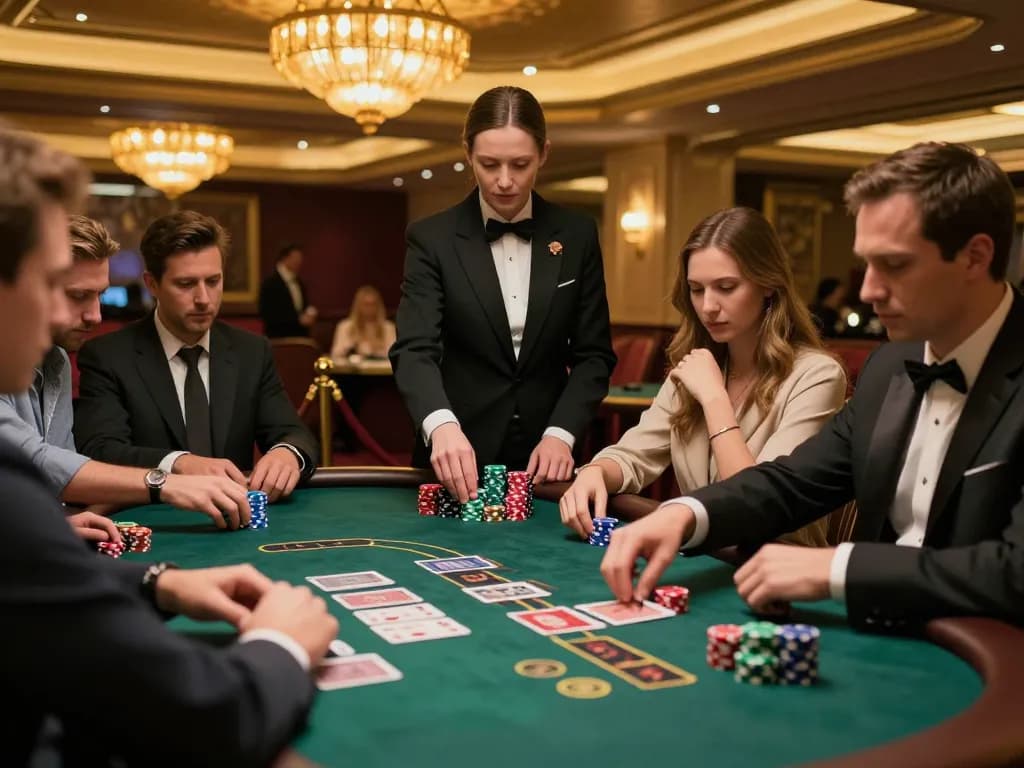 33CC table action at the blackjack game, players engaged in high-stakes betting.
