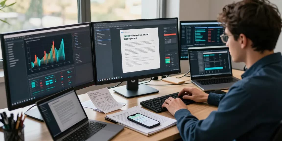 Detect fake receipt detection in a professional workspace with AI technology analyzing documents.