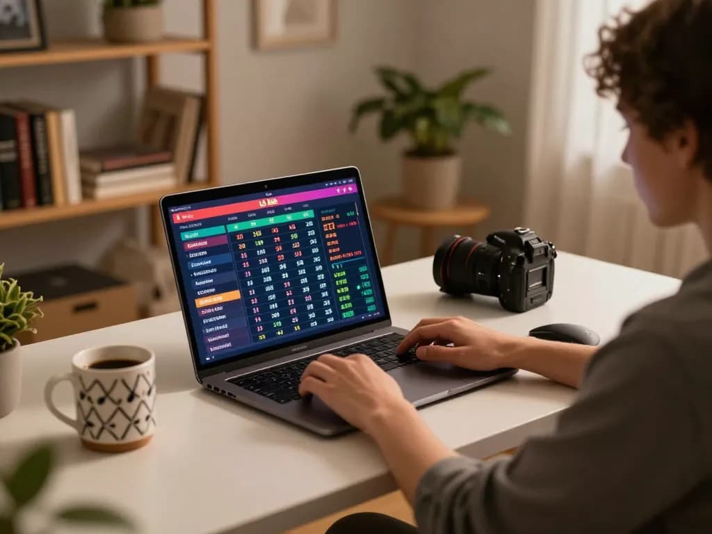 Lô đề online gameplay on a laptop showcasing vibrant betting options in a cozy home setting.