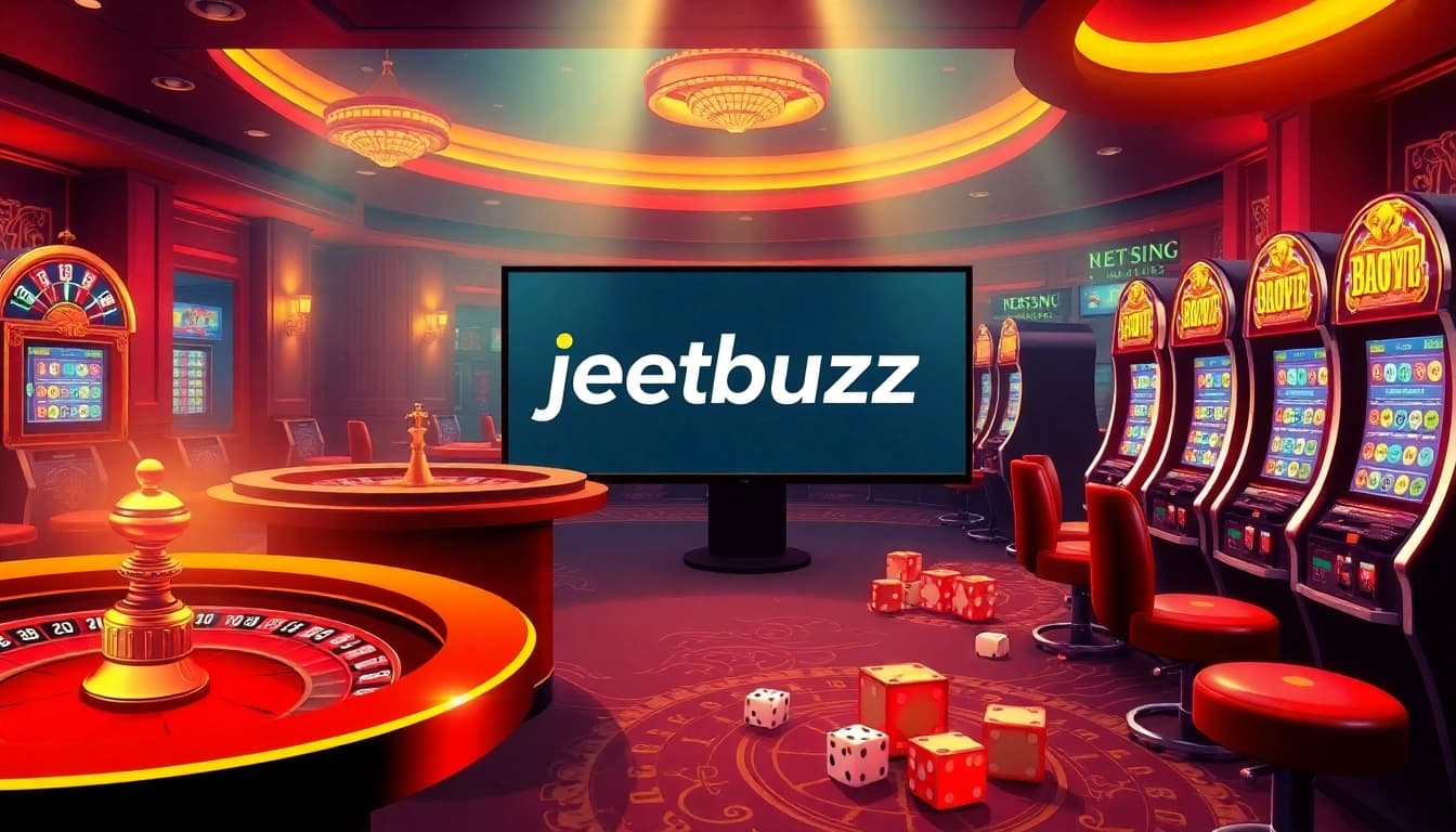 Engaging scene illustrating online casino excitement with 'jeetbuzz লগইন' highlighted