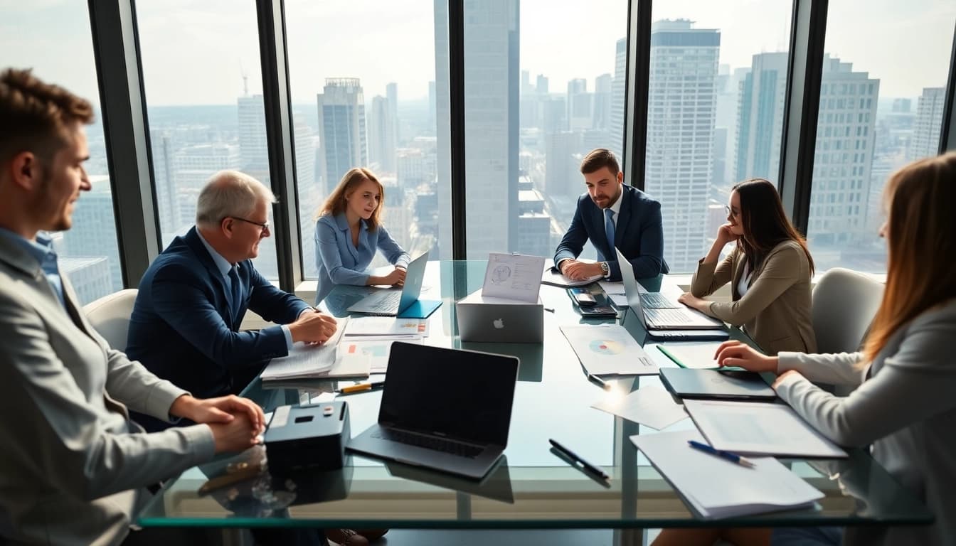 Engaging team collaborating on Strategy Capture Management in a modern office setting.
