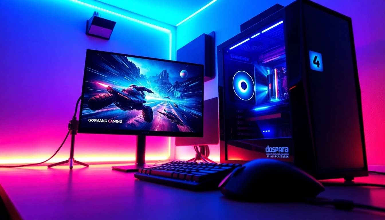 最新のドスパラ クーポンを探索し、高性能PCと周辺機器を備えた活気あるゲーミングセットアップを紹介します。
