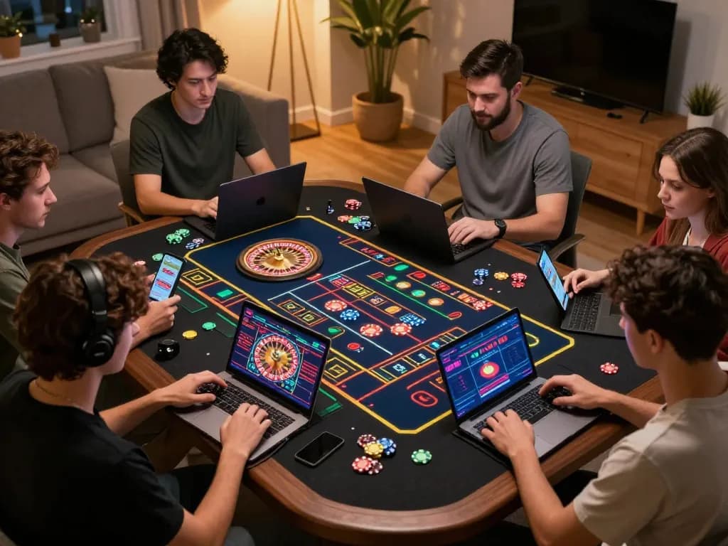 Engaged players exploring TOP nhà cái uy tín through dynamic online roulette gameplay from home.
