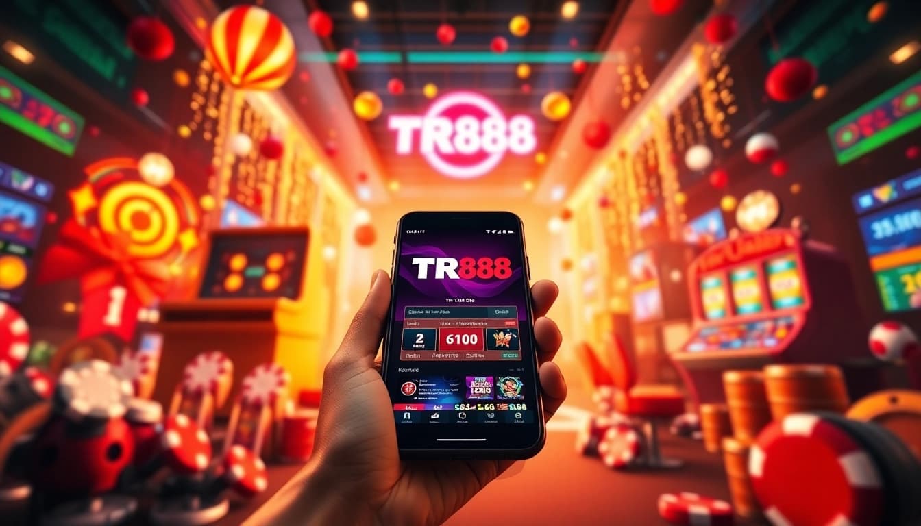 Experience the excitement of TR88 online gambling with vibrant gaming visuals and dynamic digital interface.