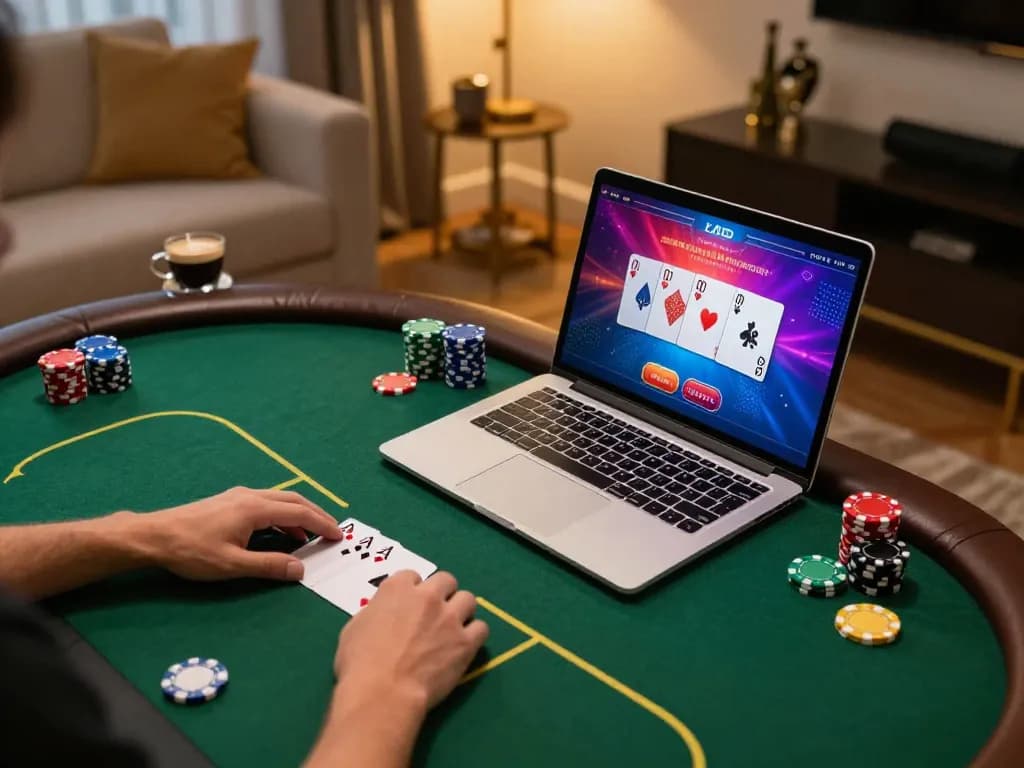 tr88 online poker gaming setup with vibrant interface and player strategy notes.