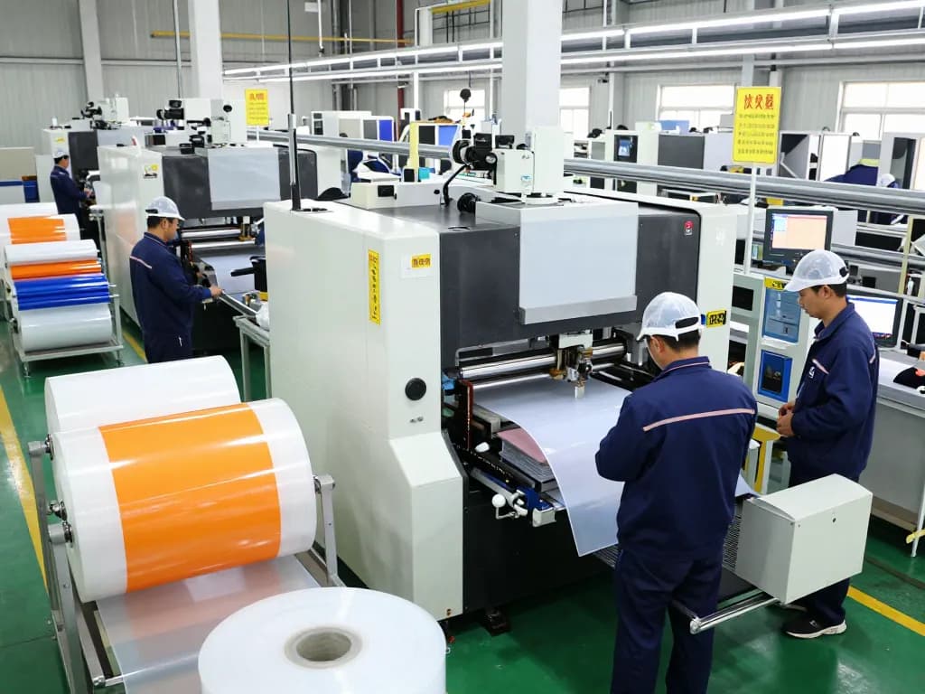 bóc ép plastic thanh xuân production scene with skilled workers and advanced machinery in a modern facility