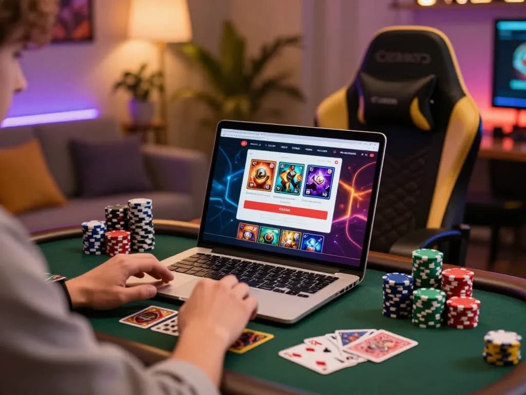 Player at mantra88 login page in vibrant online casino setting with gaming elements.