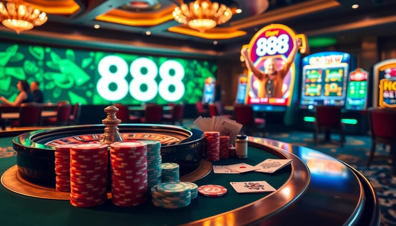 Win big at 888new casino with exciting games and promotions displayed.
