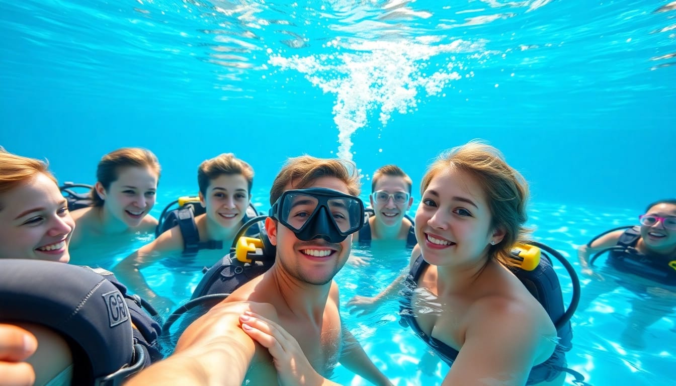 Schnuppertauchen für Anfänger mit einer professionellen Tauchlehrerin im Pool.