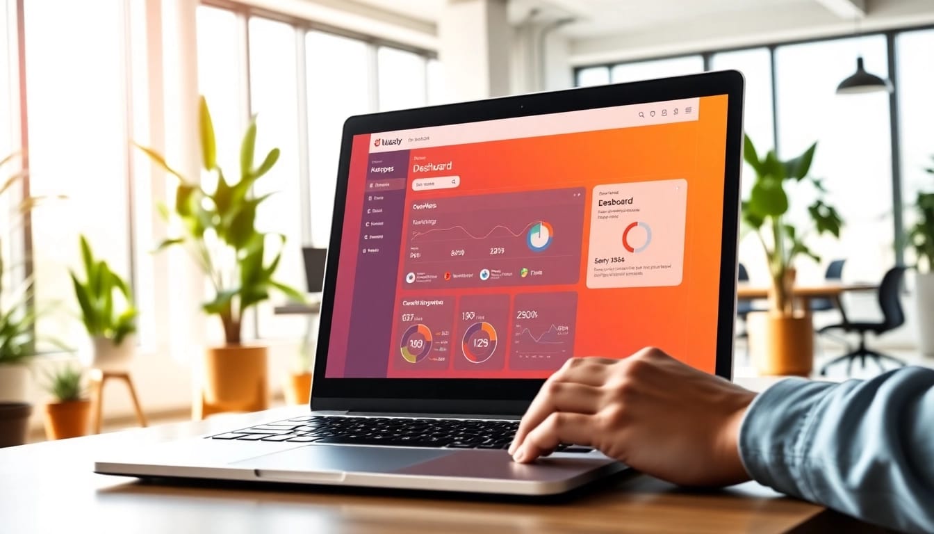Utilizing HubSpot CRM free effectively on a laptop in a modern workspace to boost productivity.