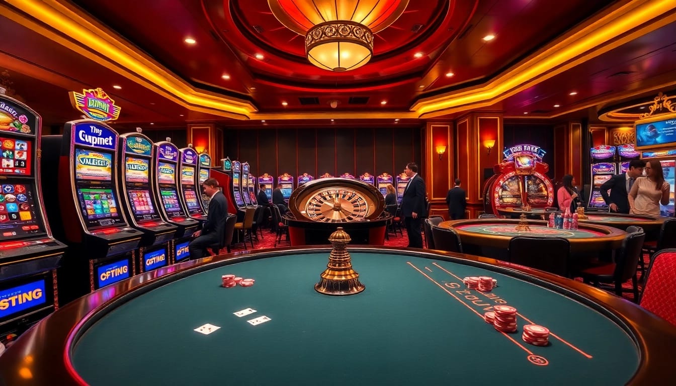Thrilling gameplay at thabet77.sa.com featuring vibrant slots and exhilarated players in action.