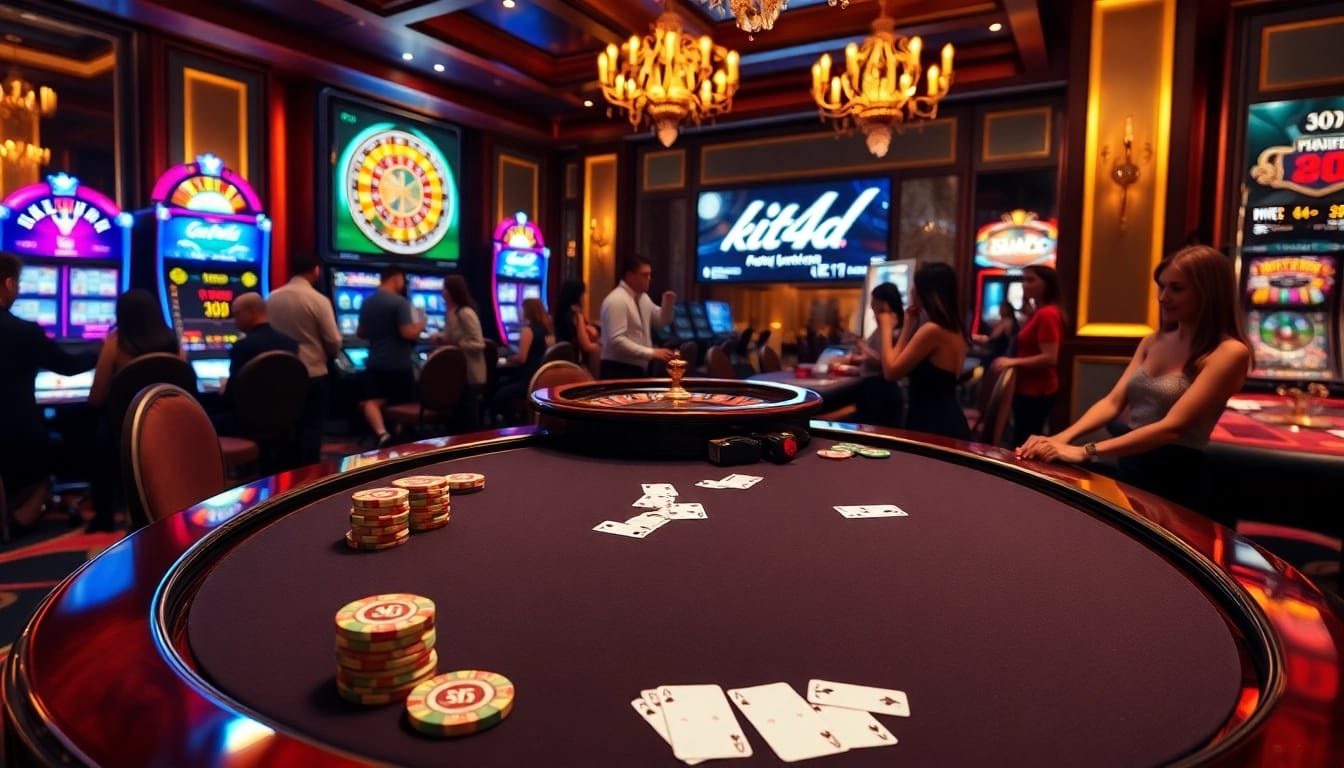 Nikmati permainan yang mendebarkan di Kit4D dengan chip poker taruhan tinggi dan mesin slot yang berwarna-warni.