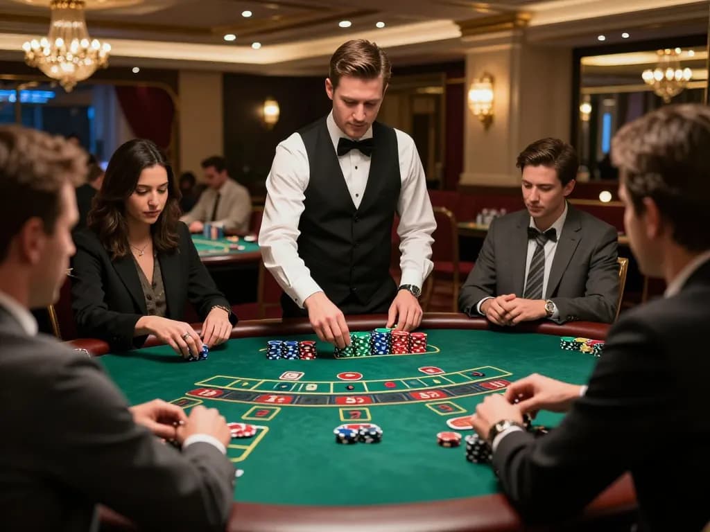 Players engage in a thrilling blackjack game at Nhà cái PUB88, showcasing strategy and excitement.