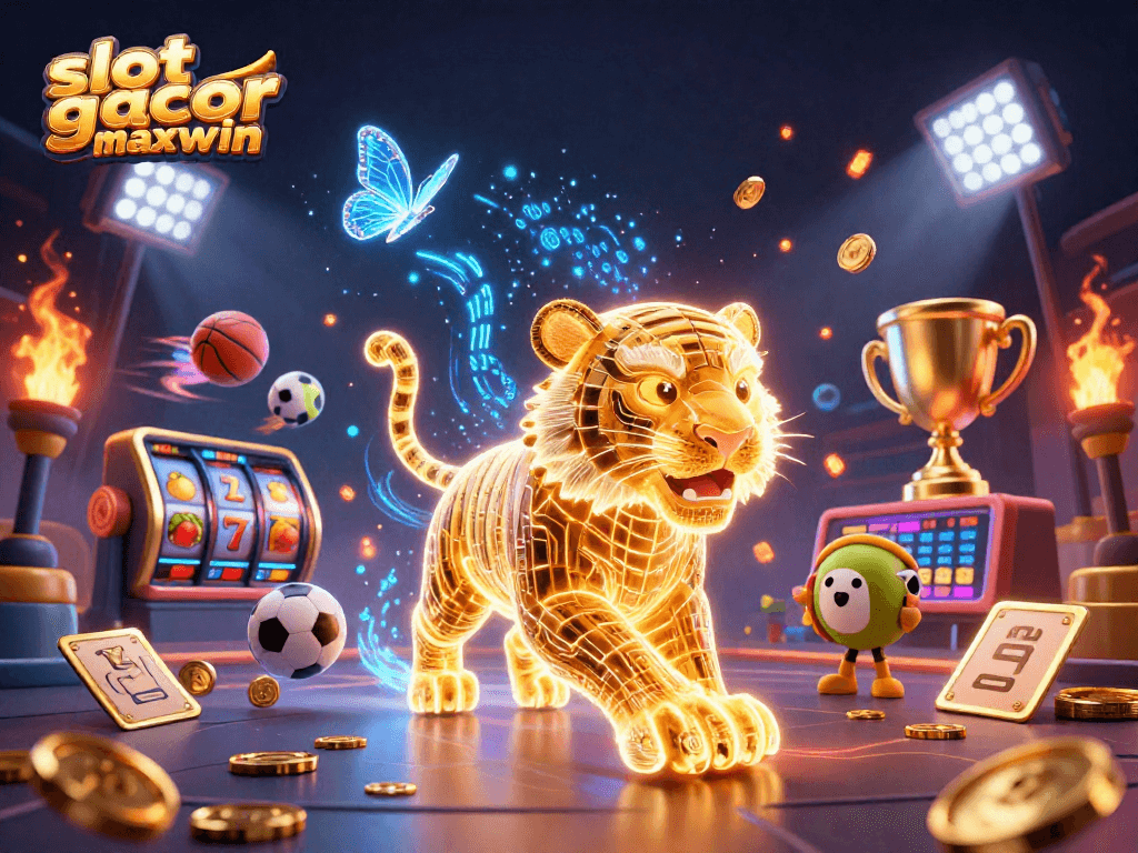 Spin and win with slot gacor maxwin in this vibrant casino-themed digital illustration.