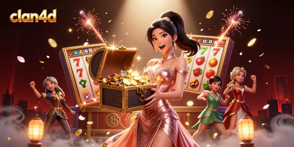 Experience thrilling wins with clan4d's vibrant slots and jackpot treasures in this rich casino scene.