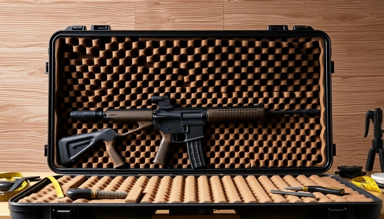 Custom foam for rifle case demonstrating its secure-fitting and durability.