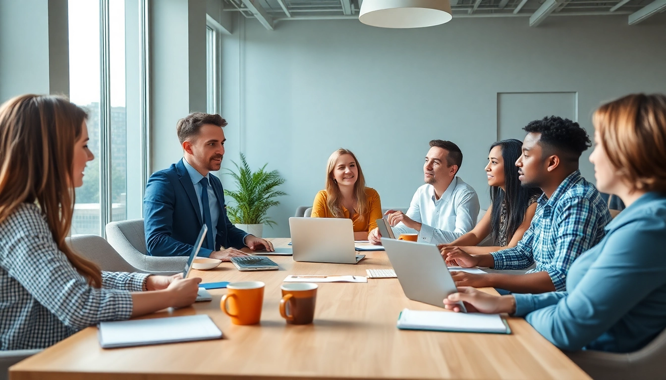 Find my true calling through engaging career coaching session in modern office.