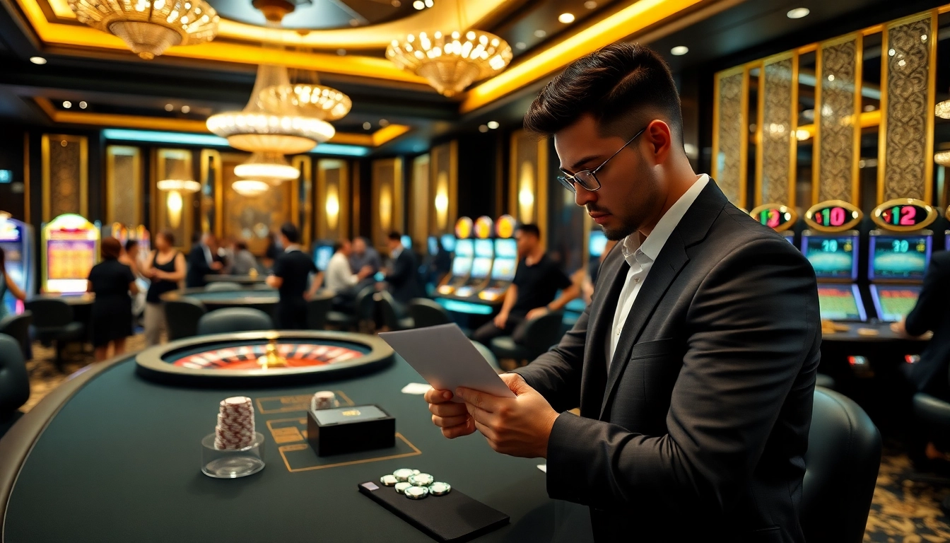 Experience the excitement of 8qbet with vibrant casino scenes featuring poker tables and roulette wheels.