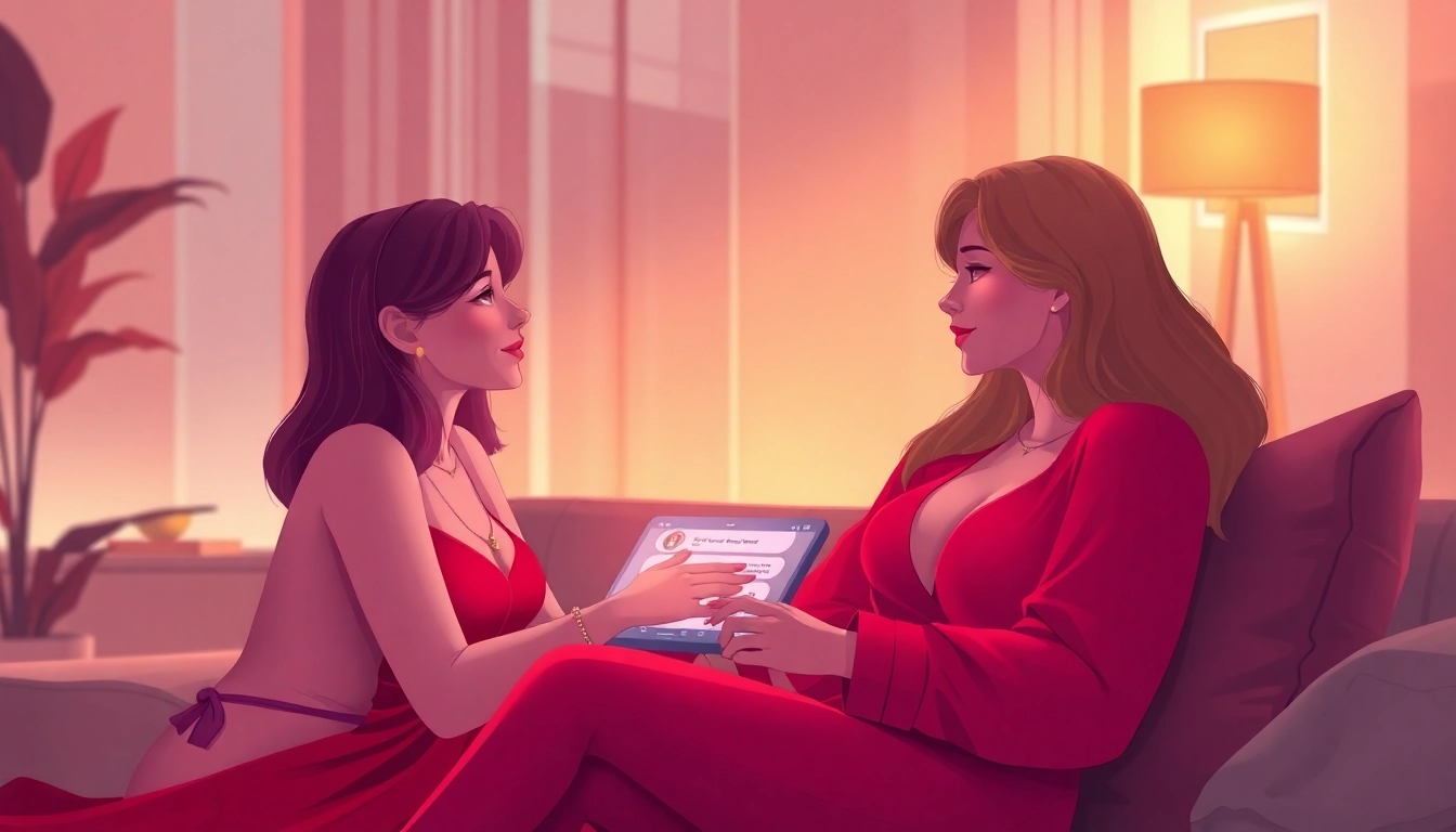 AI sexting interaction on a high-tech device in a cozy, intimate setting.