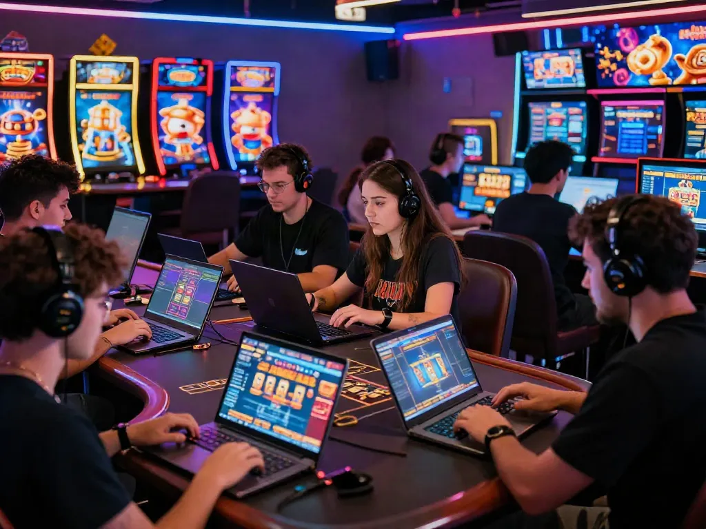 Exciting online gaming atmosphere with players engaged in dynamic casino games at DJARUMBOS.