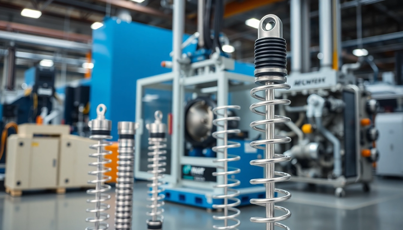 Gas Spring Manufacturer showcasing premium gas springs in a modern facility setting for enhanced visibility.
