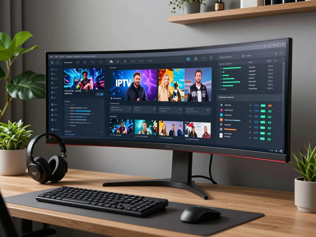 united kingdom IPTV streaming software in advanced developer workspace with cutting-edge technology.