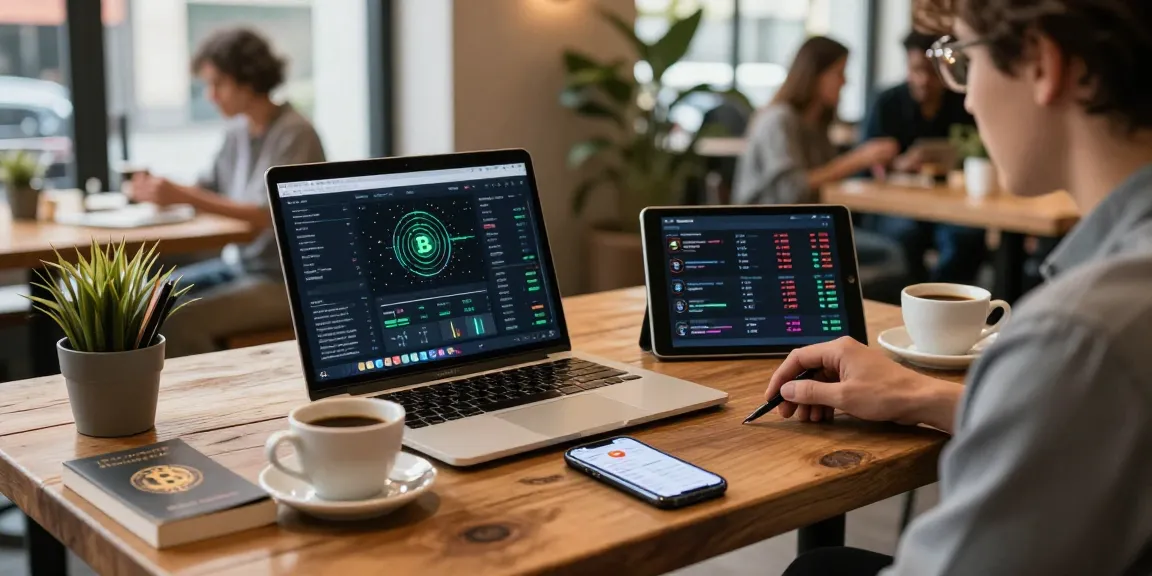 Best cloud mining in a modern coffee shop setting with cryptocurrency analytics