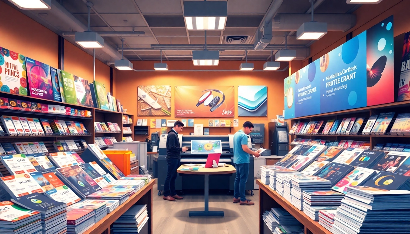 Find your ideal printing shop near me with vibrant displays and professional service.