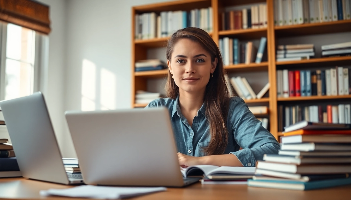 Student preparing to pay someone to take gre for me at desk with study resources.