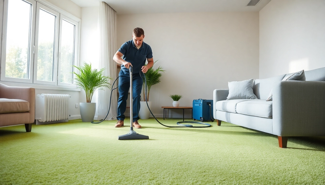 Efficient carpet cleaning lincoln ca performed in a sleek, well-lit living room.