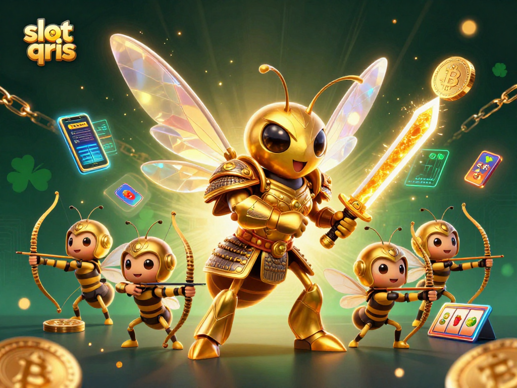 Jelajahi slot qris di dalam gambar lucu penuh karakter dan elemen kasino yang dinamis.