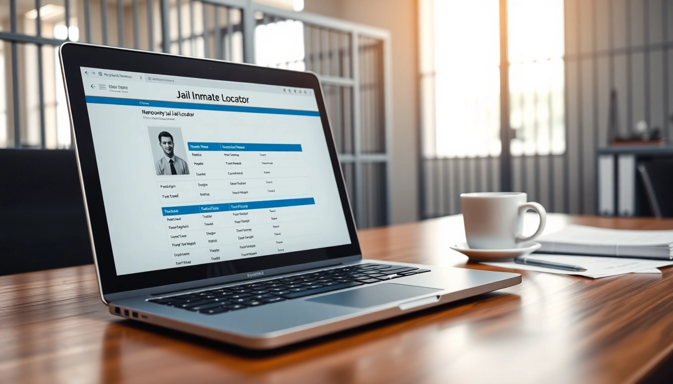 Access the Orange County Jail Inmate Locator on a laptop, showcasing a user-friendly interface perfectly.
