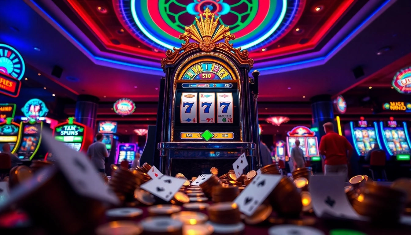 Menangkan pakde4d slot di mesin slot kasino yang memancarkan suasana penuh energi.