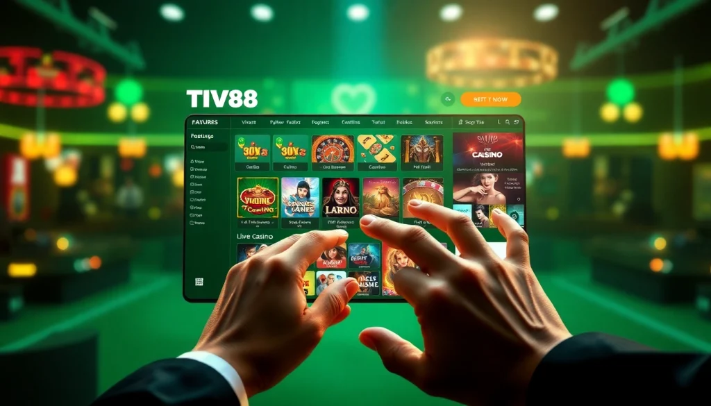 TV88 online gambling platform showcasing user-friendly design and exciting gaming options