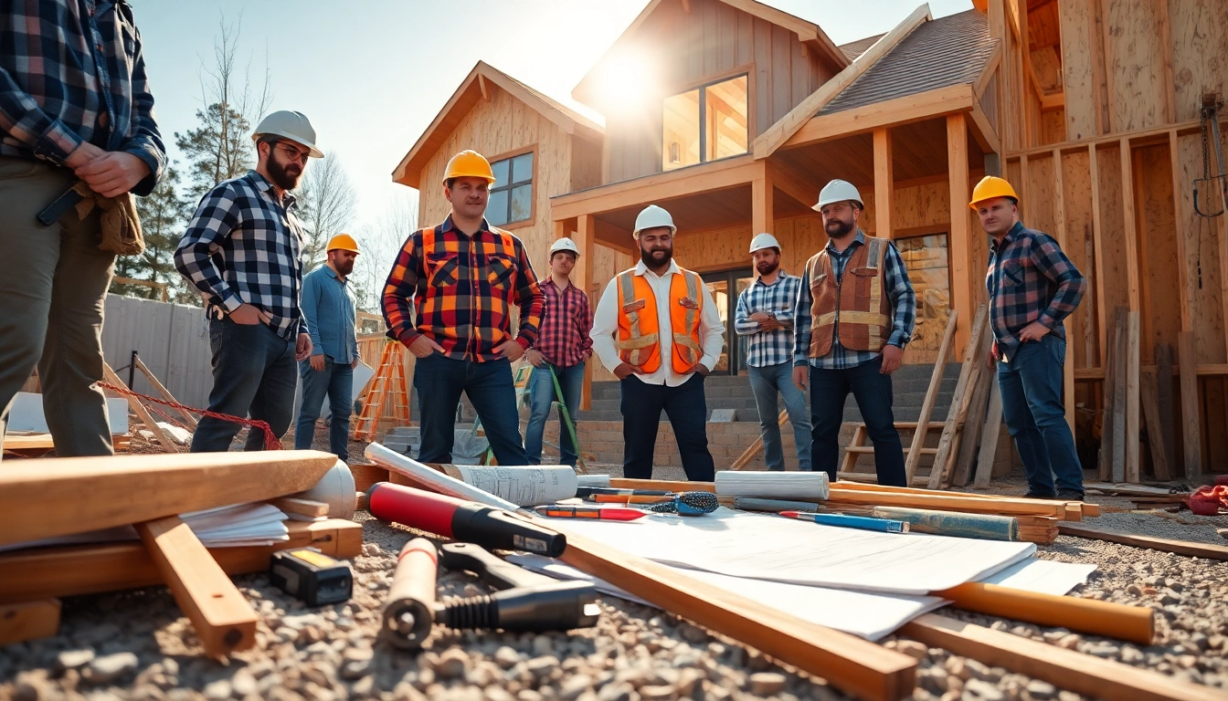 New Jersey General Contractor supervising a construction team at a residential project site.