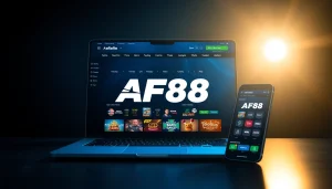 Engaging visual of the AF88 online betting platform showcasing games and user-friendly interface.