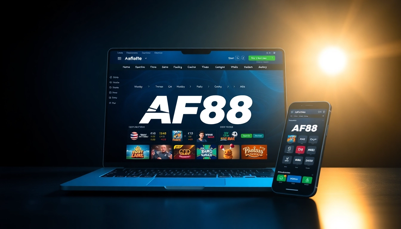 Engaging visual of the AF88 online betting platform showcasing games and user-friendly interface.