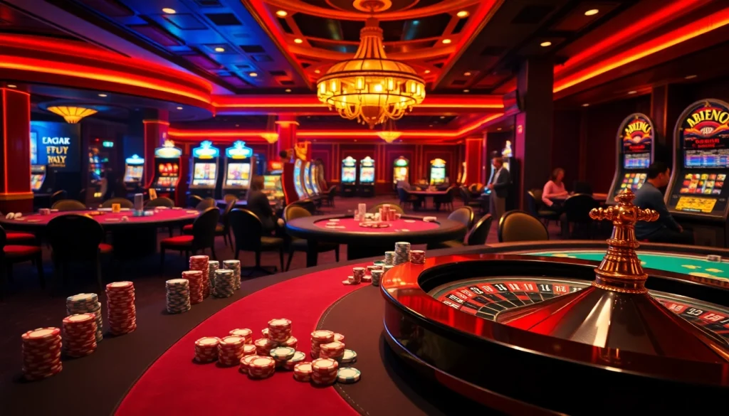 Experience the thrill of 79king4 at a luxury casino with poker tables and vibrant gameplay.