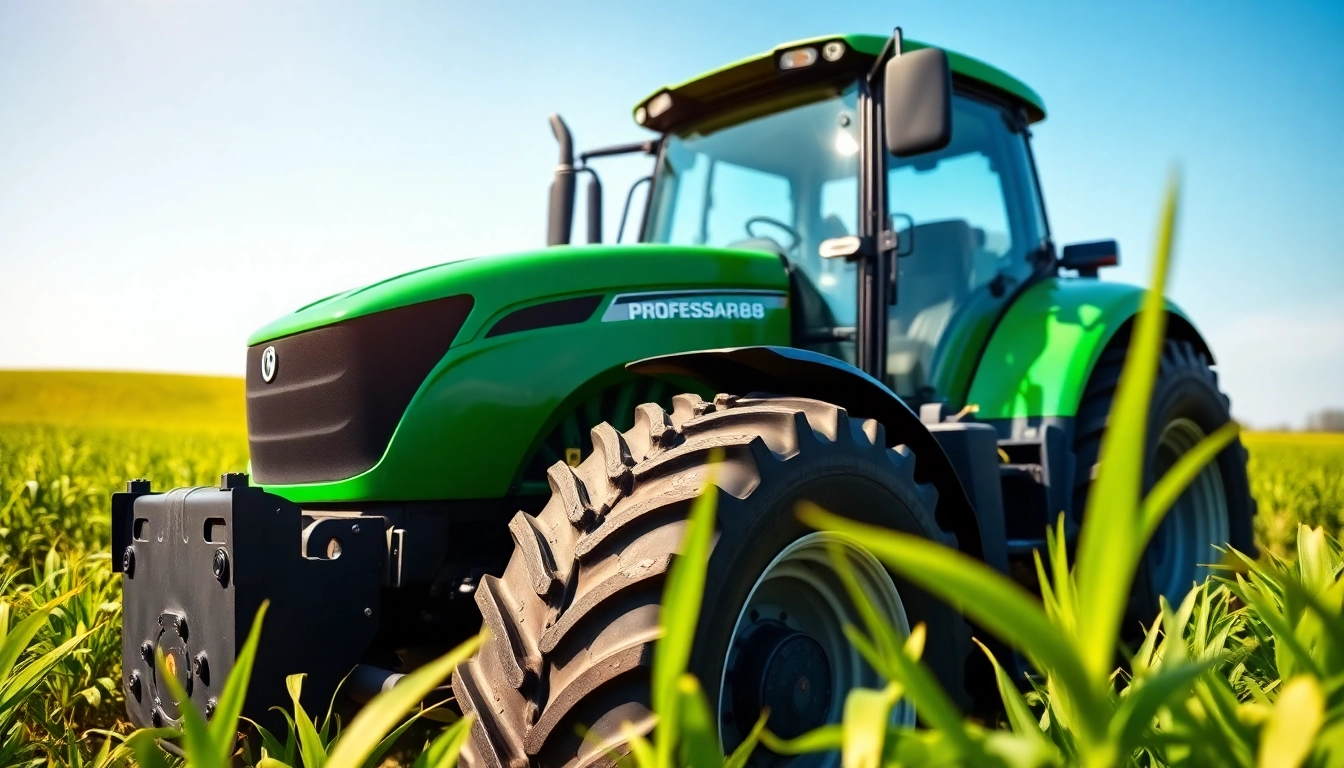 AF88 tractor operating efficiently in a green field, showcasing its features and design.