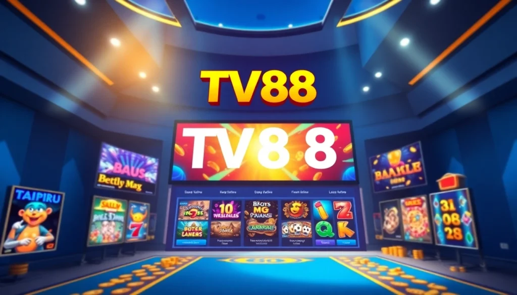 Exciting and modern interface of TV88 online gambling platform showcasing diverse games.
