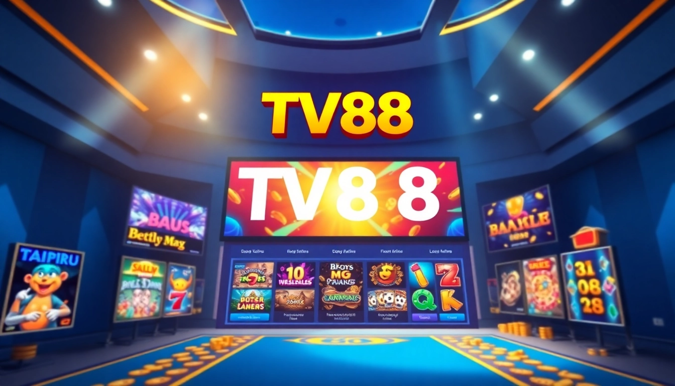 Exciting and modern interface of TV88 online gambling platform showcasing diverse games.