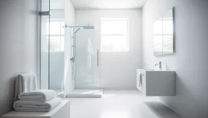 Erleben Sie die elegante Sonni Duschkabine mit modernem Design und klaren Linien in einem stilvollen Badezimmer.