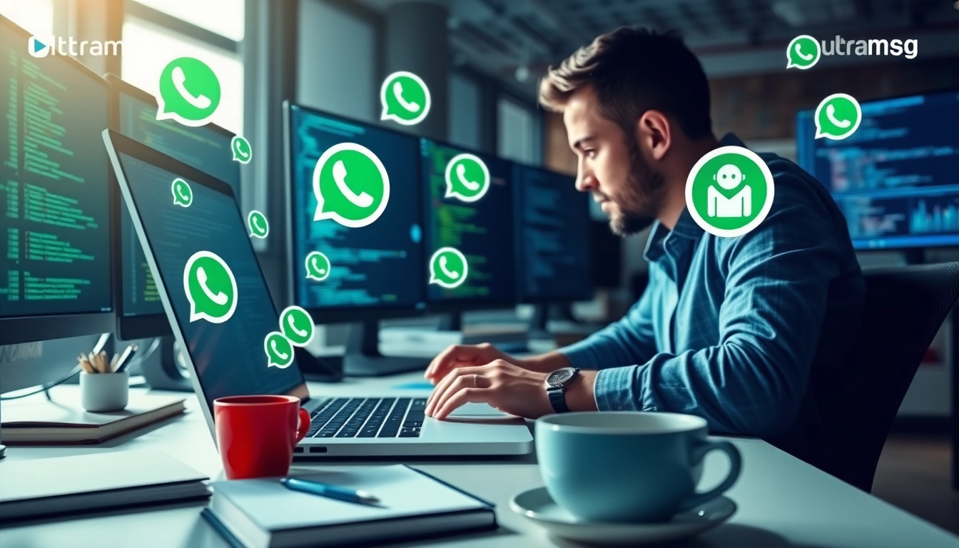Utilize ultramsg to integrate WhatsApp API, enhancing communication in a digital workspace.