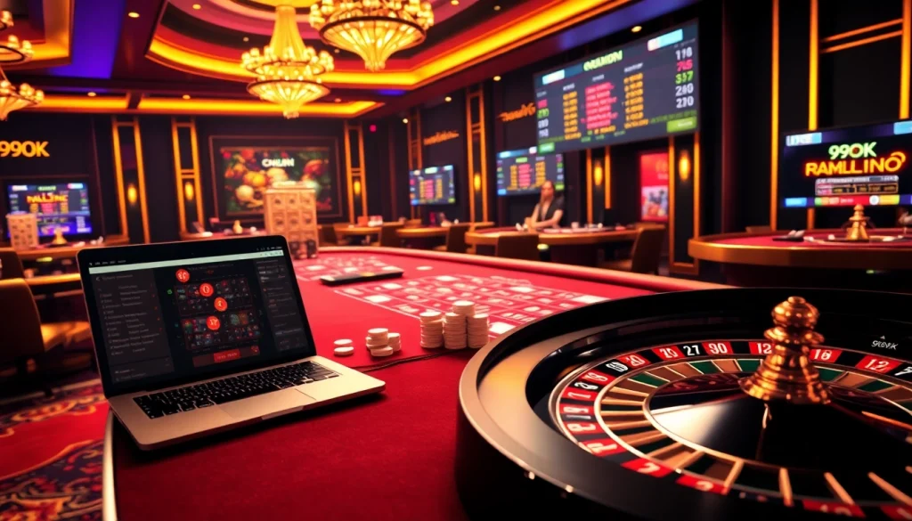 Experience the thrill of 99OK with vibrant casino action, sleek tables, and live betting excitement.