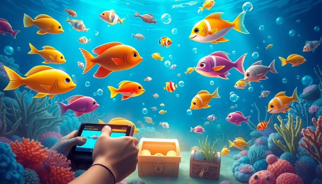 Engage in the thrilling game bắn cá đổi thưởng as colorful fish swim in the vibrant underwater world.